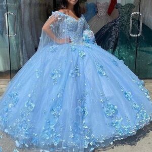 light blue quince dress